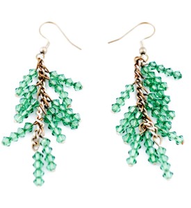 Adzo sparkle green drop earrings